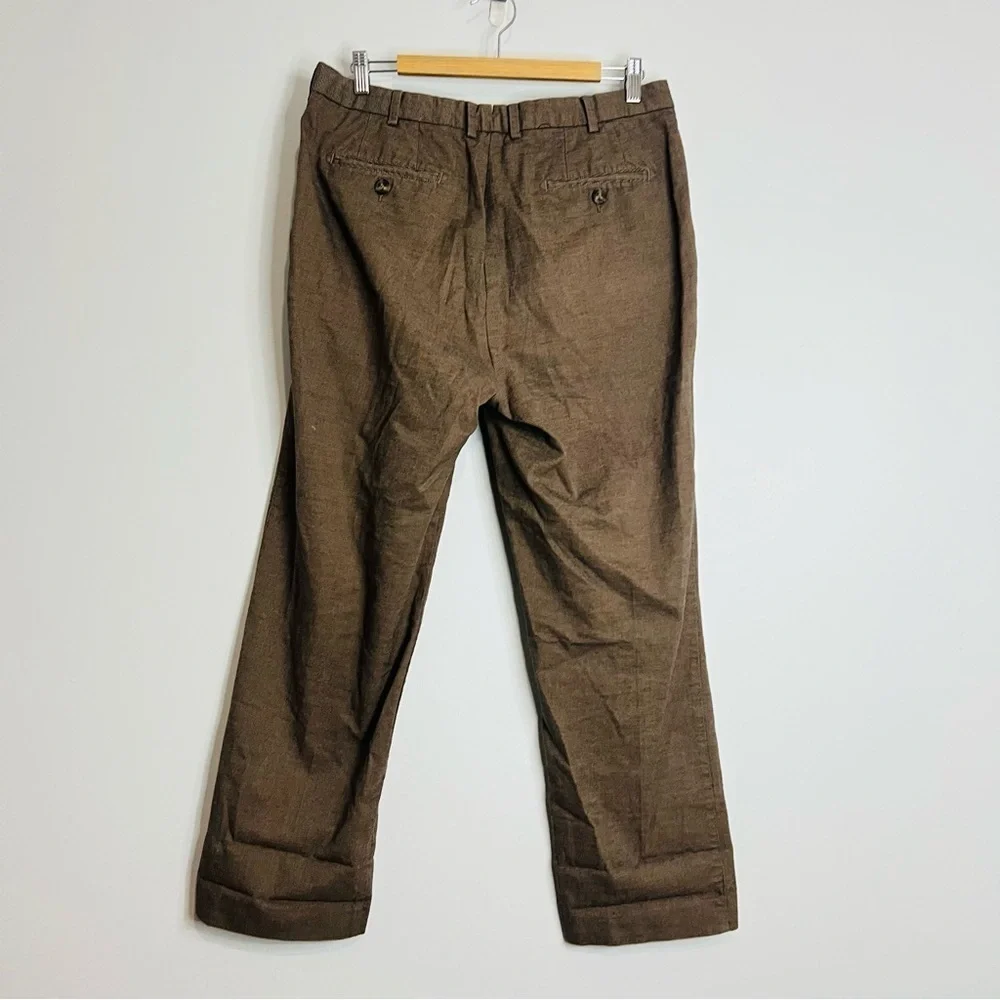 Peter Millar Brown Dress Straight Leg Trousers 35W